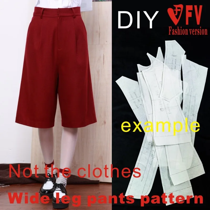 Wide leg trousers sewing pattern The trousers pattern(Not the pants) BZK-1
