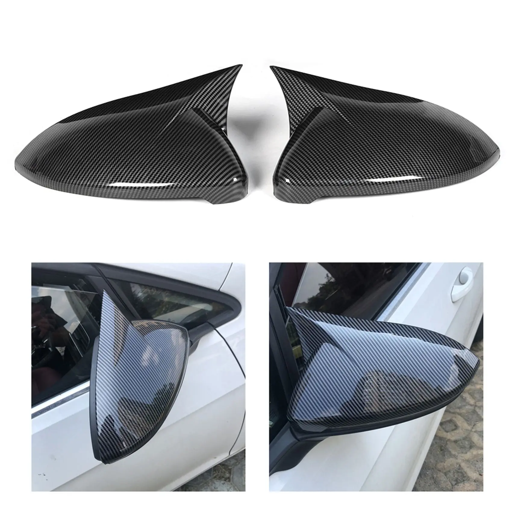 차량용 밝은 블랙 백미러 커버, 리버싱 미러 하우징, 사이드 미러 캡, VW 골프 7 7.5 MK7 7.5 GTI-R