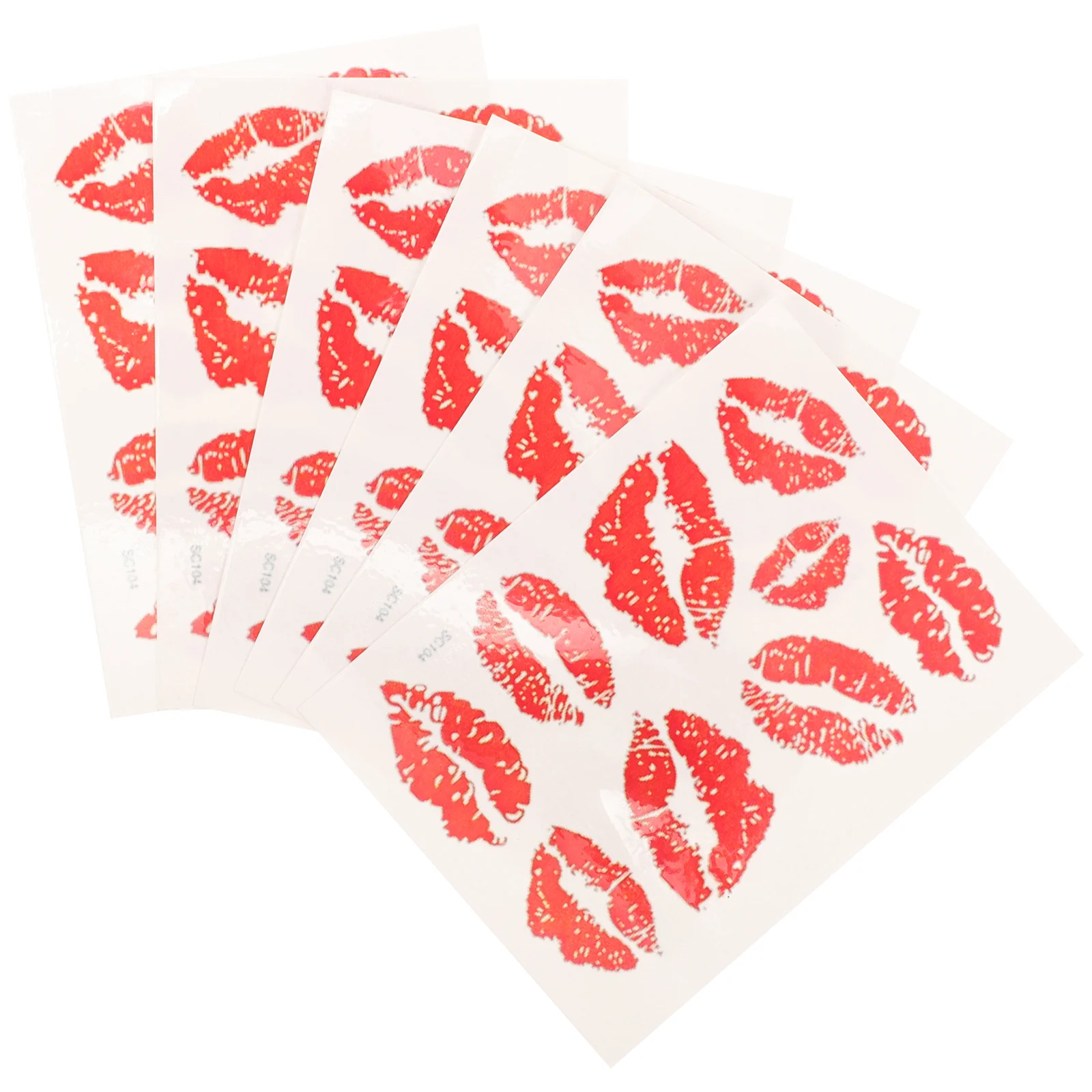Trendy Stickers Laptop Stickers Lips Stickers Kisses Ornaments Temporary Decorative Stickers Face Arm Neck Leg Laptop Sticker