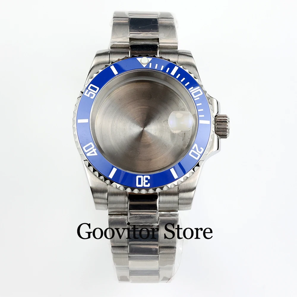 40mm NH35 Case with polish oyster strap Slide Buckle For submariner nh35 nh36 Movement waterproof Sapphire Glass watch case