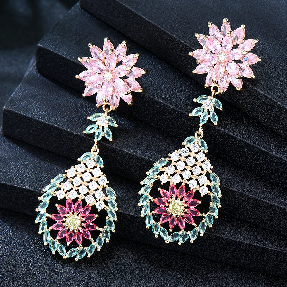 Missvikki Sweet Long Drop Pendant Earrings For Women Bridal Wedding Daily Surper Jewelry Noble Luxury Gorgeous High Quality