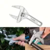 Sehfupoye Adjustable Wrench Large Opening Bathroom Spanner Wrenches Wide Jaw 16-68mm Aluminum Alloy Spanner Wrenches Shank Plumb 3