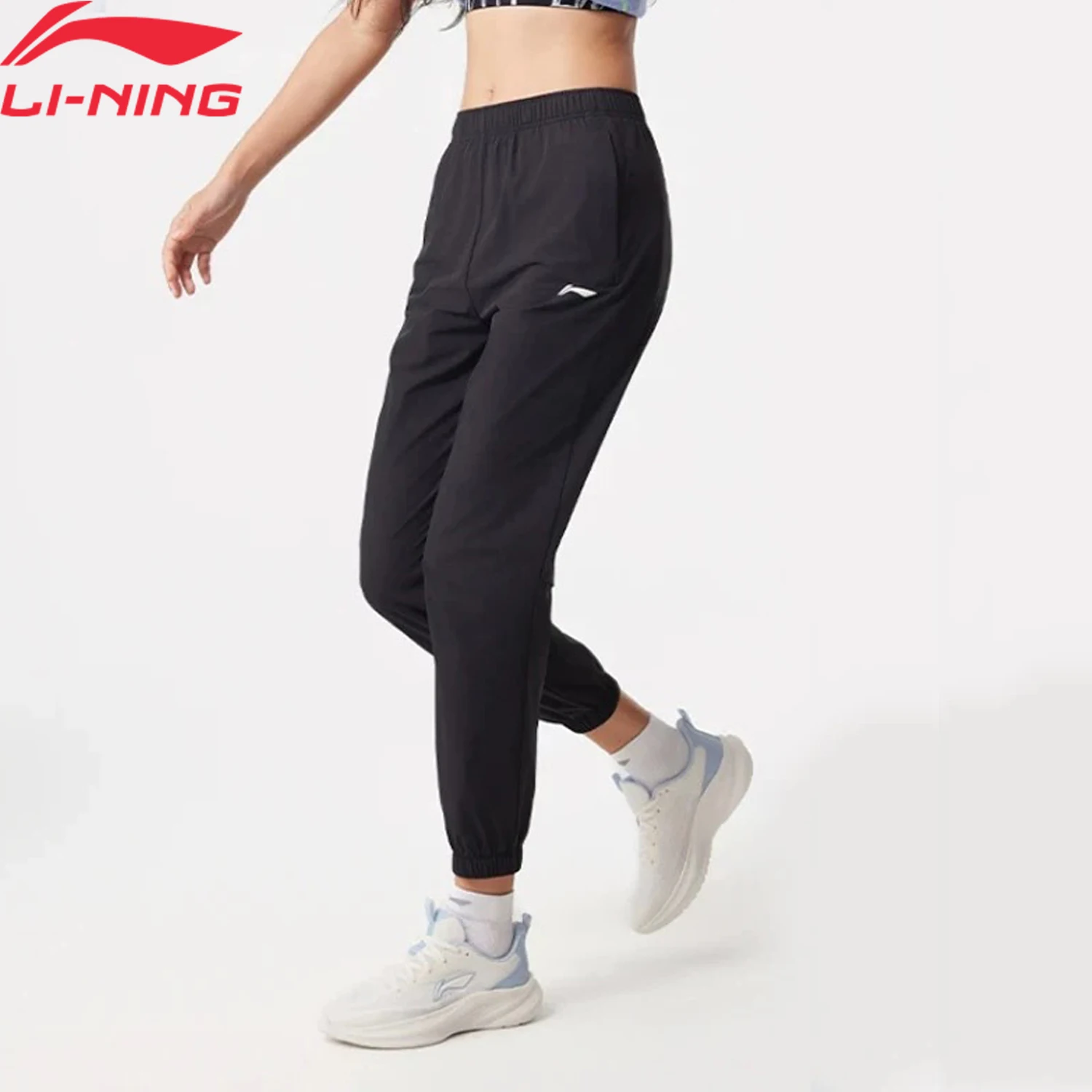 Li-Ning Pantalones para correr para mujer AT DRY FREEZE Corte regular 86% nailon 14% elastano Pantalones deportivos cómodos y transpirables LiNing AYKV130