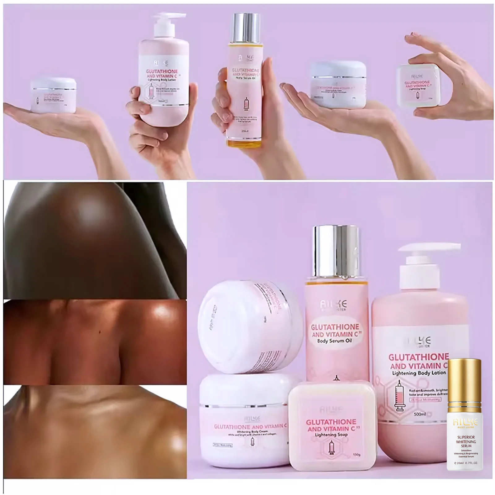AILKE Whitening Skin Care Cream, Lightening Lotion, Remove Dark Spots With Glutathion, Shea Butter, Moisturizing Body Cream 5