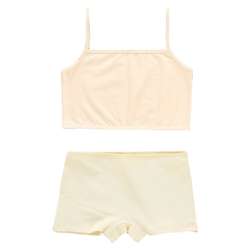 Baby Girls' Bra Development Period Set Single-Layer Solid Color Suspender Strapless Bra Girls' Primary School Underwear