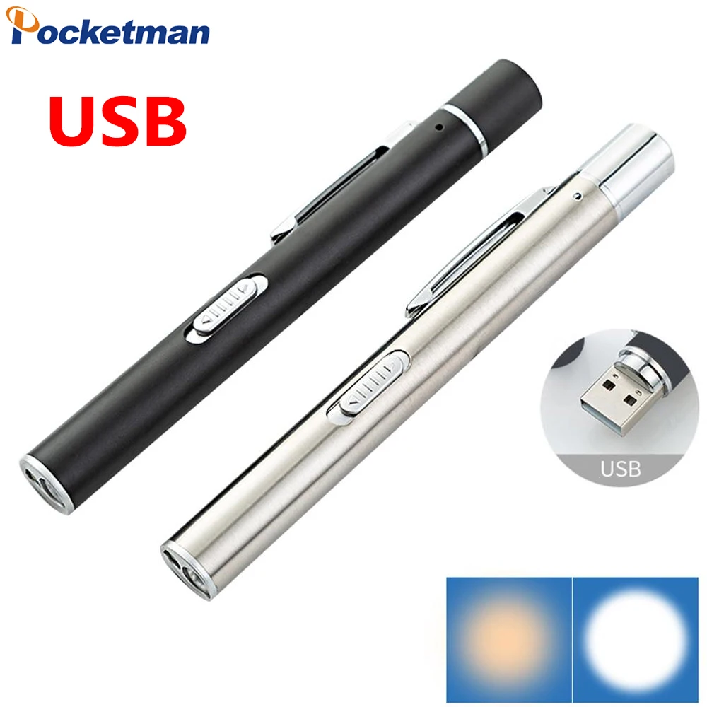 

LED Flashlight Mini Pocket Pen Light White+Yellow Light Medical First Aid Pen Flashlight Work Light for Doctor Nurse Diagnosis