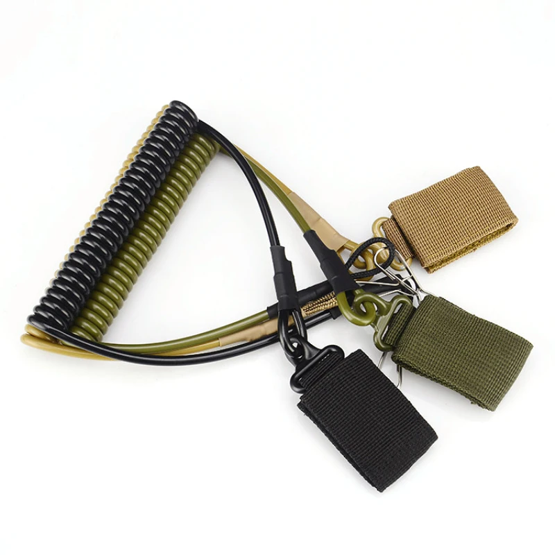 

Multifunctional Tactical Lanyard EDC Elastic Stretching Rope Anti-Lost Retractable Hanging Buckle Hunting Accessories