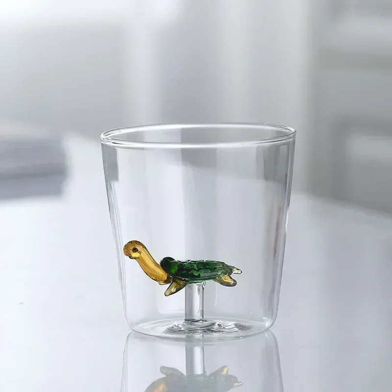 FATUBE Creative Handmade BUBBLE GLASS CUP Three-Dimensional Animal and Plant Shape Coffee Milk Drink Cute Transparent Glass Cup bubble glass cup