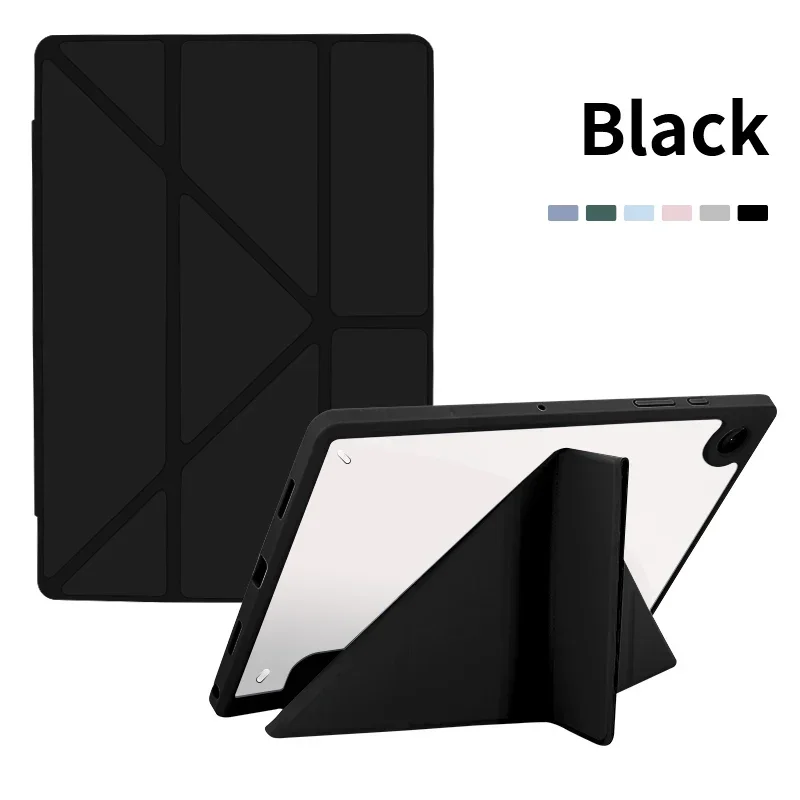 Clear Shockproof Stand Leather Tablet Case Cover - Hard Transparent Design