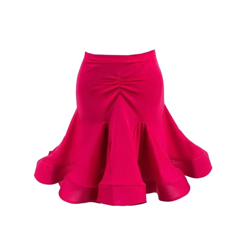

Kids Short Sleeve Latin Rumba Dance Skirt Girls Modern Ballroom Party Stage Performance Competition School Practice Costumes