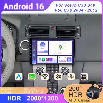 Android 16 para Volvo C30 S40 V50 C70 2004 - 2012 Radio de coche reproductor de vídeo Multimedia Bluetooth enlace de espejo navegación GPS RDS WIFI 1