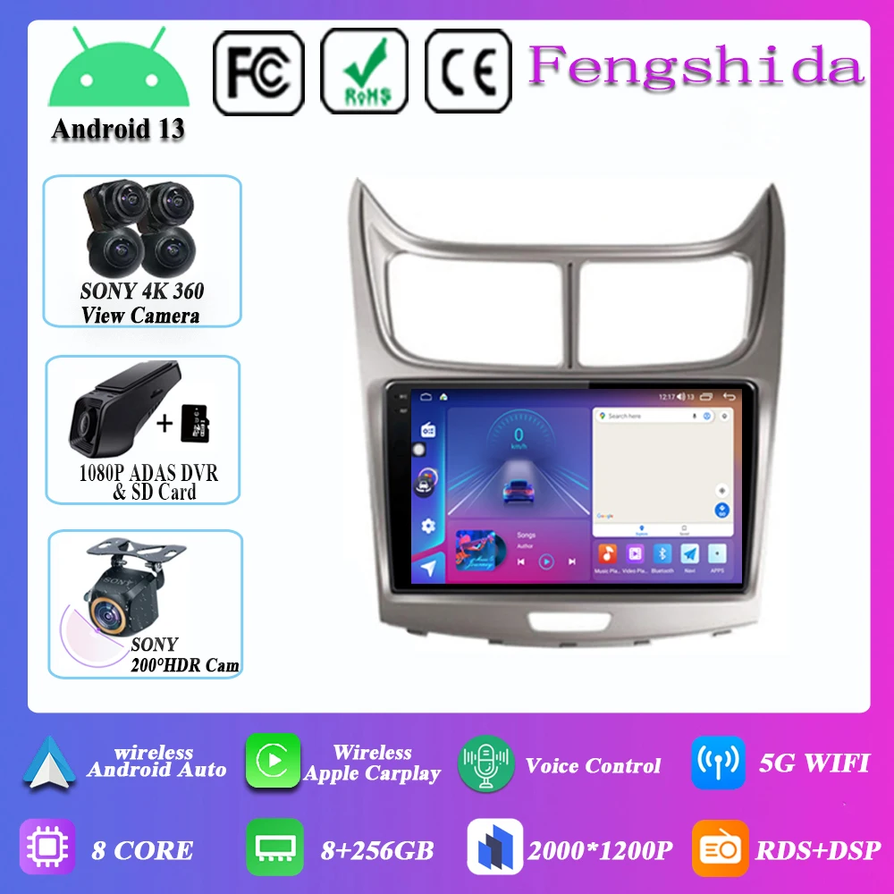 7862 Cpu Android 13 Per Chevrolet Sail 2009-2013 Autoradio Carplay Lettore Multimediale Navigazione No 2Din Dvd Stereo Unit 5G Wifi