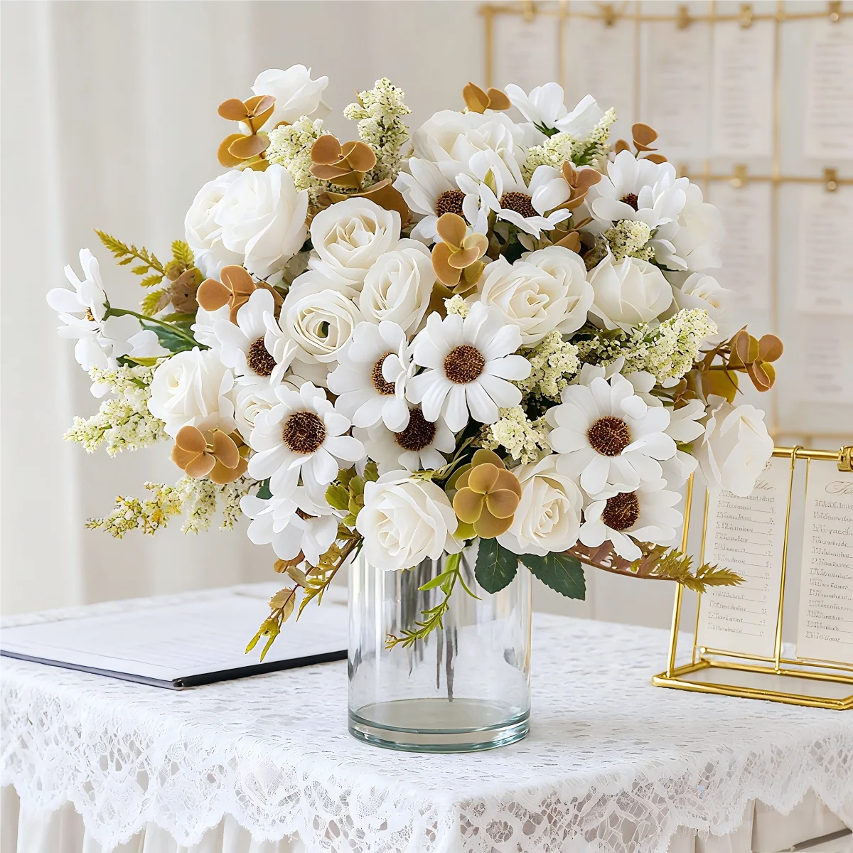 1 قطعة ورود مقلدة ، عيد الحب ، زفاف العروس ، مزهرية غرفة المعيشة المنزلية الربيعية لتزيين الحديقة الخارجية بنفسك