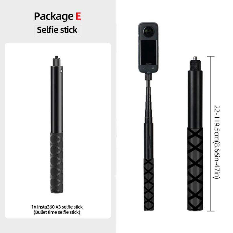 Bastone selfie invisibile per Insta360 X5/X4/X3 Selfie Stick Bullet Time Bundle Maniglia per accessorio fotocamera panoramica Insta360  44