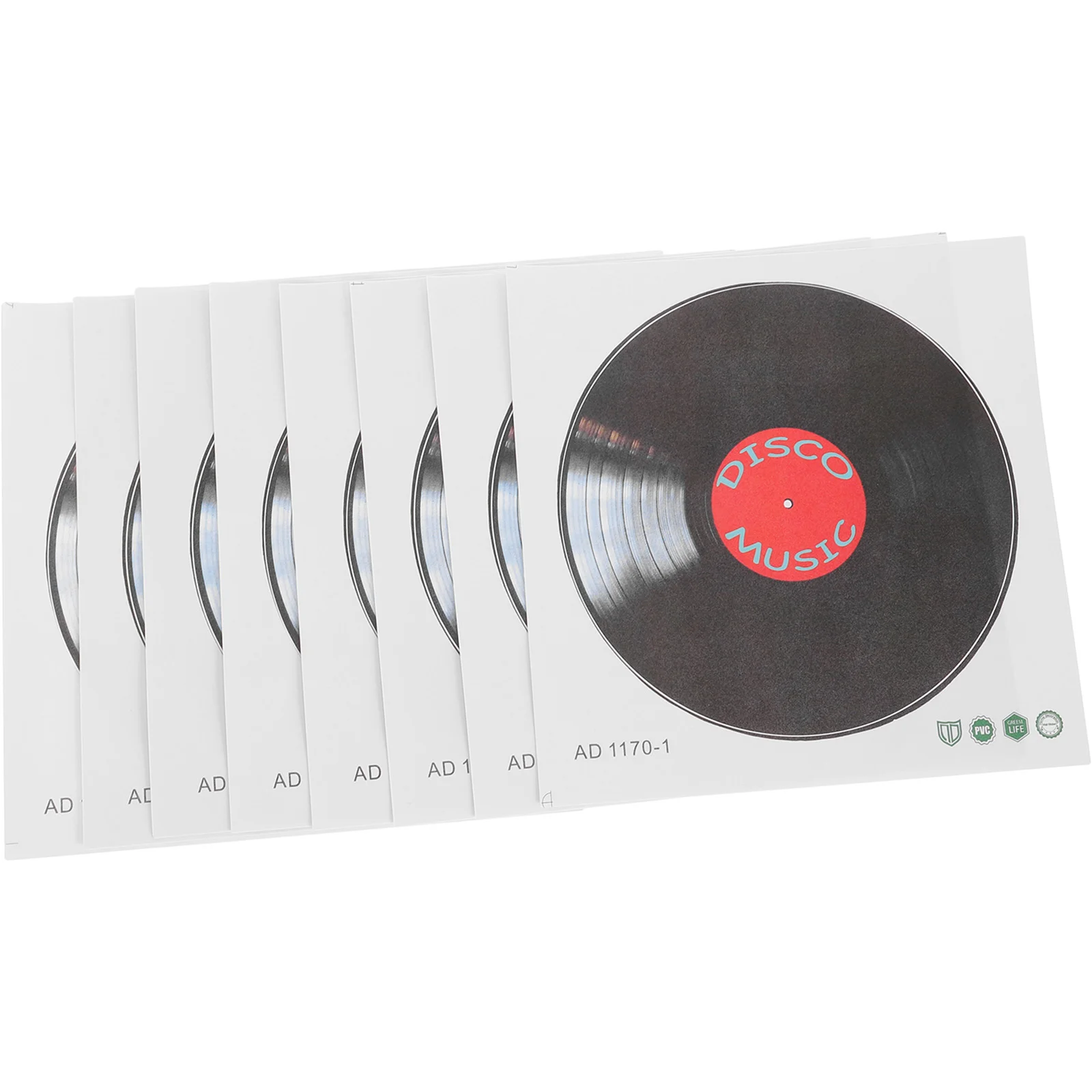 8 Pcs Vinyl Record Wall Stickers 245x245mm Retro Music Decor For Bedroom Living Room Cafe Decals Home naments