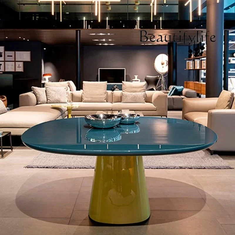 

Italian Dining Table Modern Simple Dining Table Italian Style Square Oval Stone Plate Dining Table