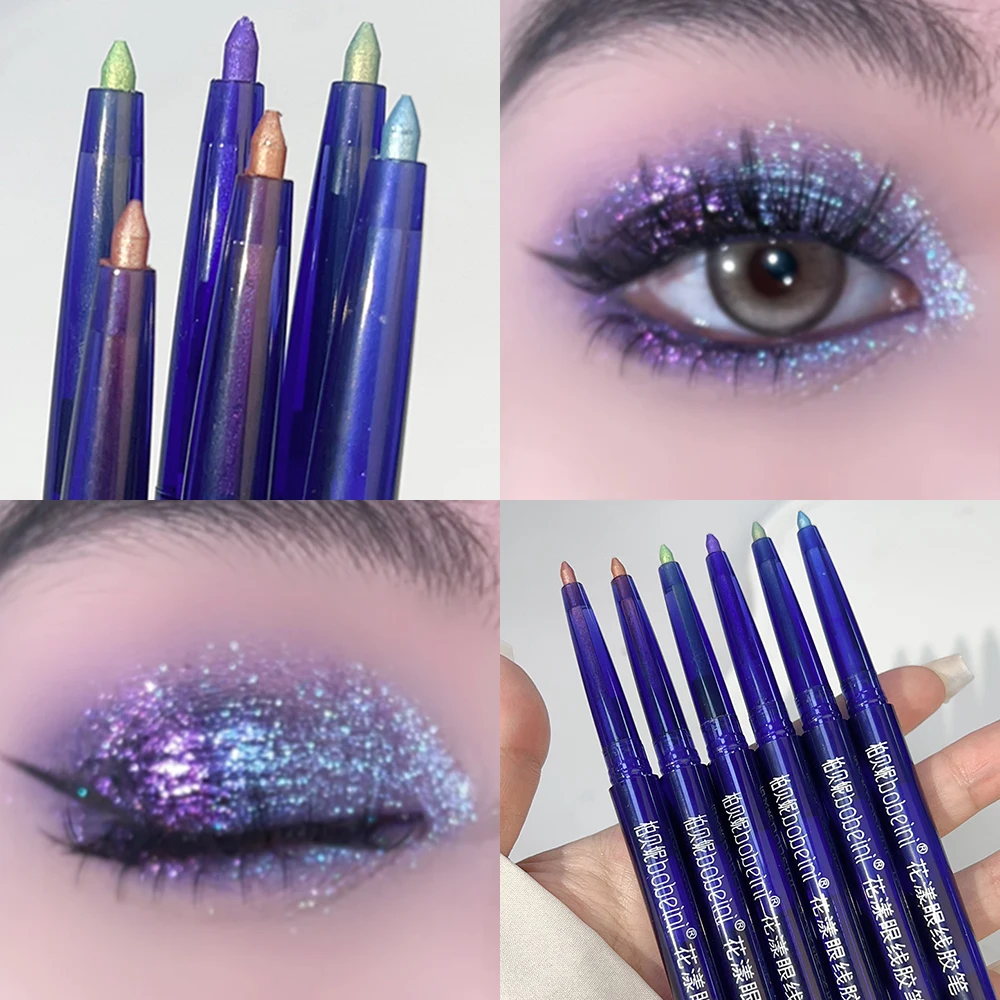 

Waterproof Shiny Eyeliner Gel Pen Lasting Metallic Multi Chrome Glitter Purple Green Blue Eyeshadow Lying Silkworm Eyes Makeup