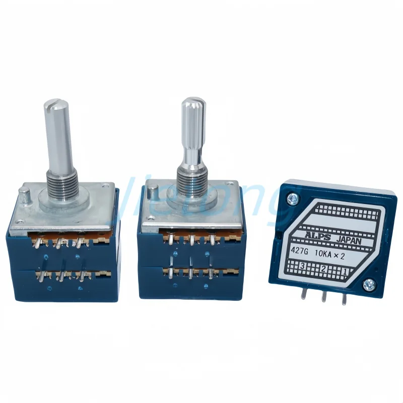 1pc ALPS RK27 Volume Rotary Potentiometer 10K 20K 50K 100K 250K 500KAx2 Dual Slotted Japan 6Pins 25MM Round Shaft multiturn potentiometer rotary potentiometer potentiometer kit trimmer potentiometer adjustable resistor potentiometer knobs electronic components