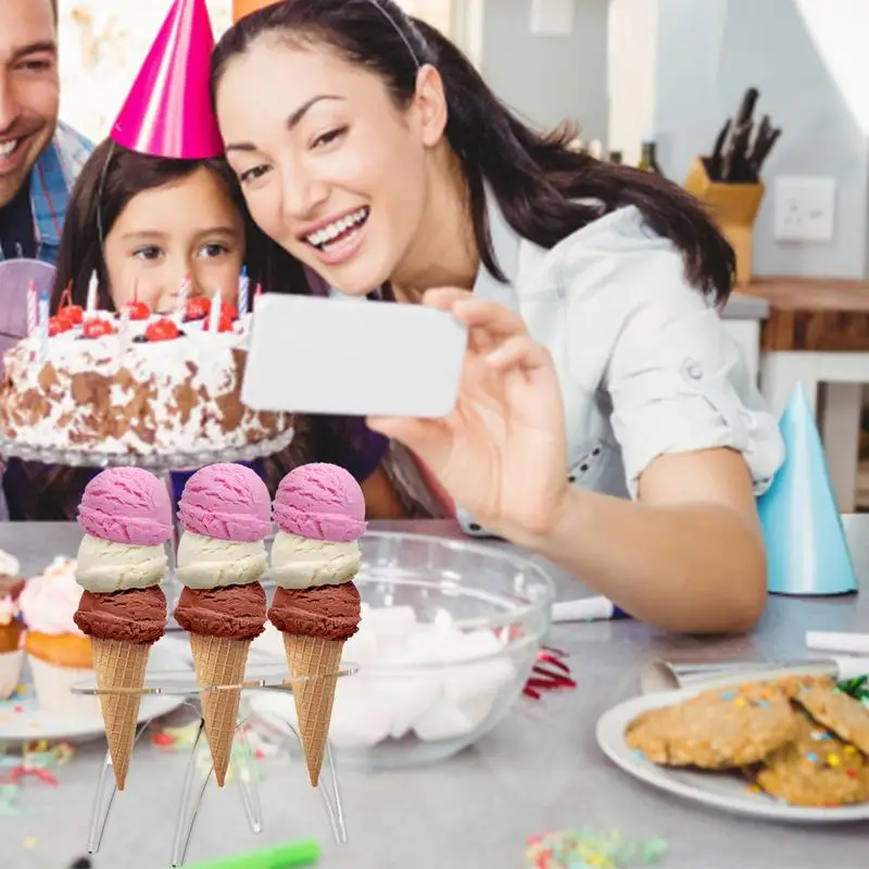 Porte-cône De Crème Glacée En Acrylique Transparent, Support De