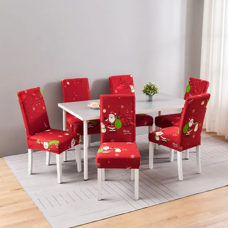 thumbnail image 1 of Funda protectora para silla de Navidad, cubierta elástica para asiento de comedor, decoración de banquete de restaurante y cocina, 1/2/4/6 piezas, 1 of 5