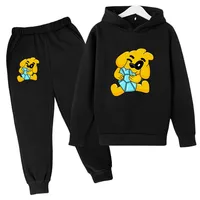 Kids Mike Dog Print Spring Autumn Cute Pullover Hoodie+Pants 2pcs Tracksuits 2-13 Years Boys Girls Casual Outfits Children Sets 1