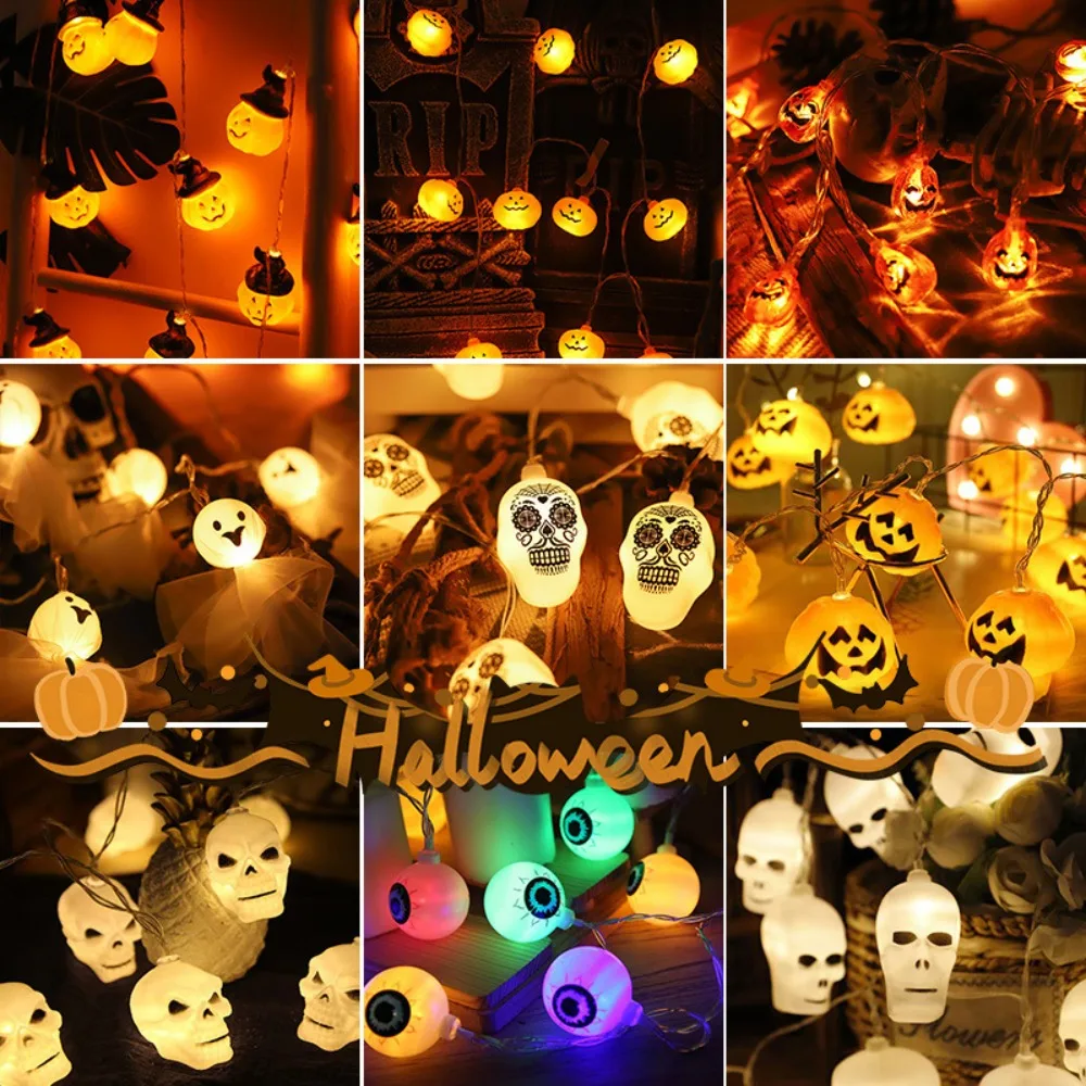 

Wizard Halloween LED String Light Portable Black And White Ghost 1.5 Meters Decor Lamp Party Decor Easter Hanging Light Garden