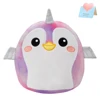 38cm Unicorn Penguin Doll Throw Pillows Penguin with Wings Rainbow Plush Animals Cushion for Girls Purple Stuffed Toys New 1