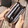 JOYIR Genuine Leather Long Wallets for Men RFID Blocking Cash Credit Card Holder Checkbook Wallet Zipper Coin Pocket Purse Male 5