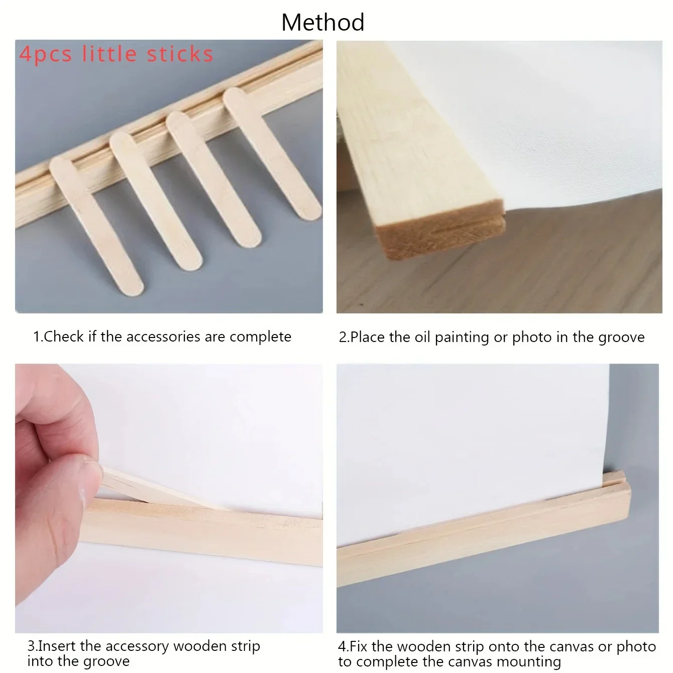 1 Set Wood Diamond Painting Poster Hanger Canvas Painting Frame  Art Craft Hanging Frame Poster Frame Photo Marcos De Fotos