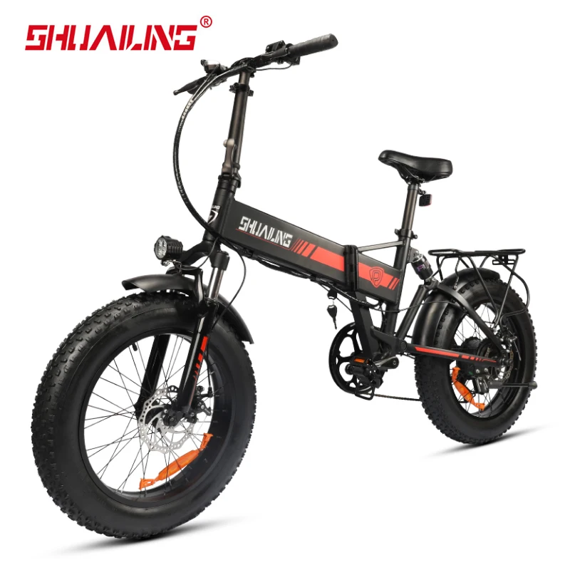 Shuailing 48V 750W Bicicletta Elettrica Fatbike Ciclismo 20 Pollici Motore Brushless Pieghevole Mountain E-Bike 10.5Ah Batteria Al Litio