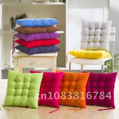 

Pad Soft Thicken Chair Cushion Solid Color Tied Rope Chair Cushion Dining Room Kitchen Office Home Decor Chair Cushion Decor