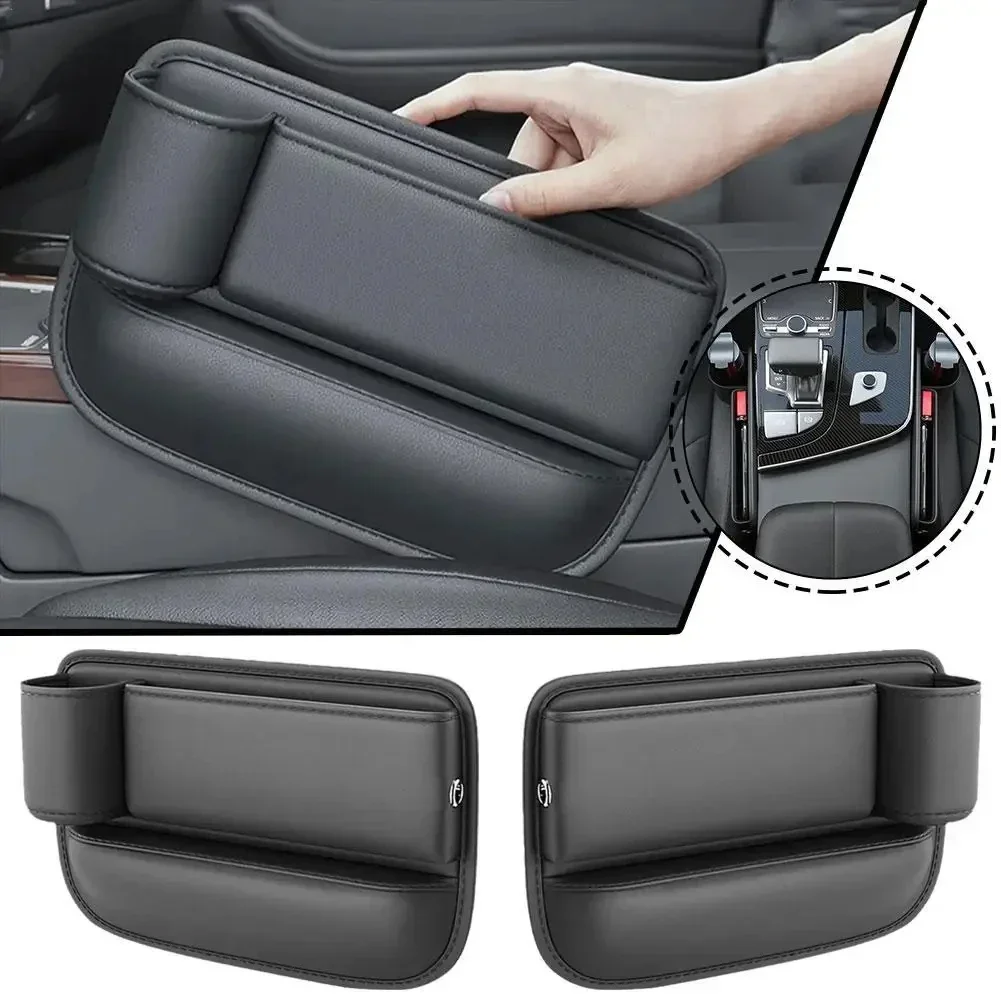 Leather Car Seat Gap Filler Storage Box Organizer