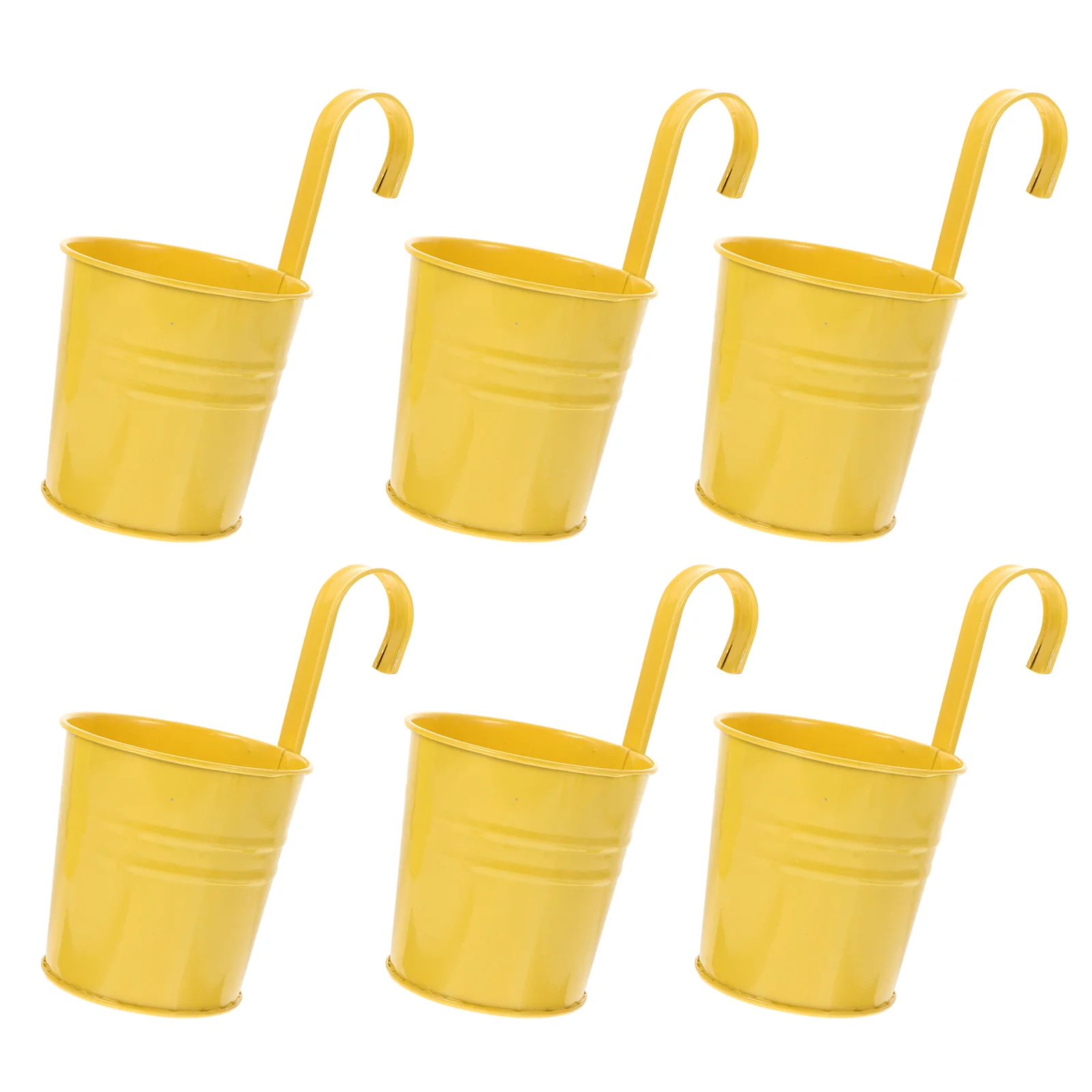 

Cabilock Garden Flower Hanging Multicolor Flower Pots Balcony Garden Railing Planter Fence Hanging Metal Bucket Plants
