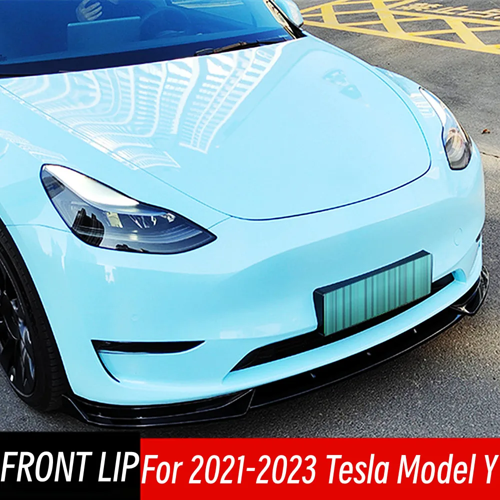 

For Tesla Model Y 2021 2022 2023 Car Front Bumper Lip Splitter Automotive Exterior Accessory Decoration Spoiler Chin Accessories