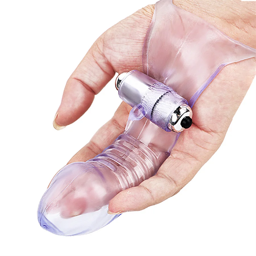 Vibrator Thick Condom Finger Sleeve Clitoris Stimulator G-Spot Massage Vibrators Adult Sex Toy For Women Sex Shop