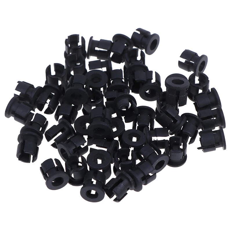 50pcs Black Plastic 3mm 5mm Lamp LED Diode Holder Clip Bezel Socket Mount