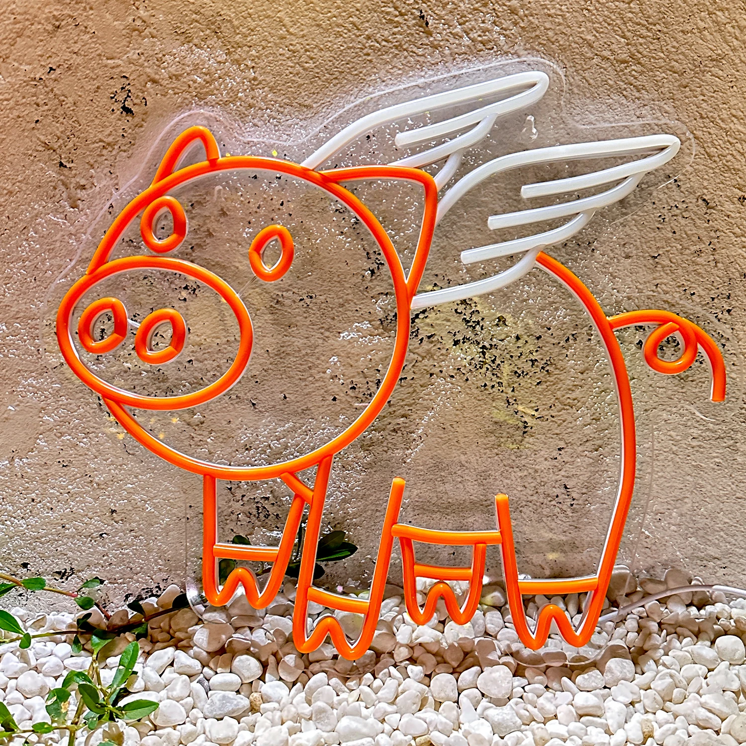 Small Flying Pig Neon Sign LED Wall Decoration Best Home Bedroom Living Room Kitchen Hotel Mall Children's Room USB Lighting