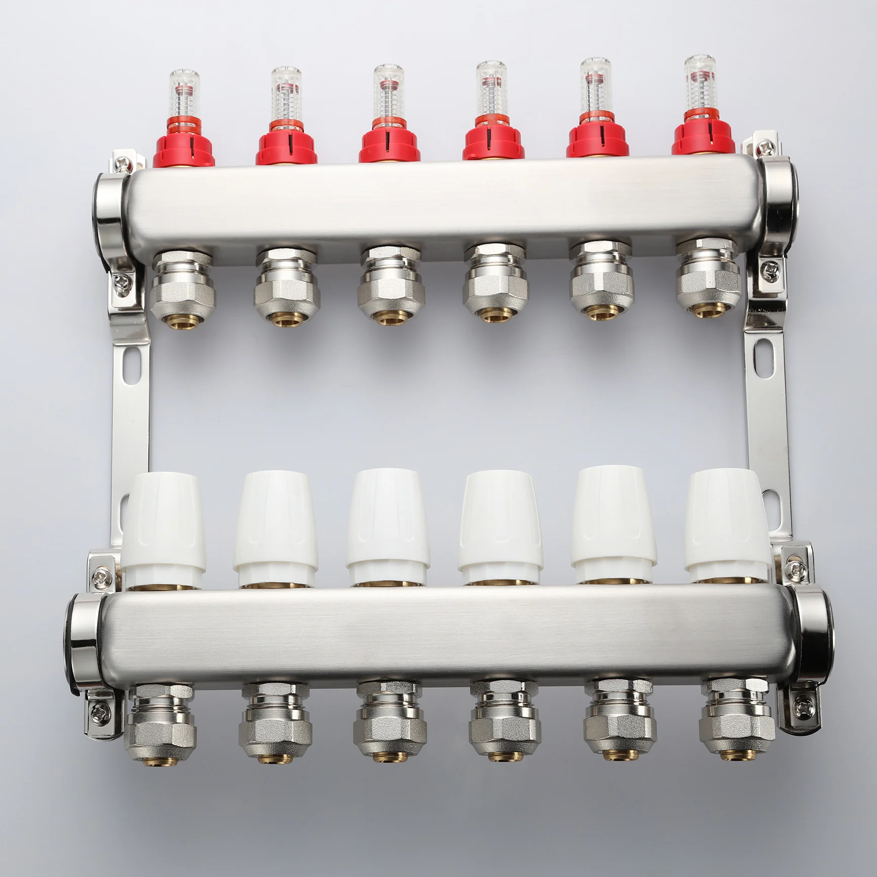 

G1"*50mm Underfloor Heating Manifold Kits S304 with Flowmeter with Euroconus Fittings 16mm or 20mm