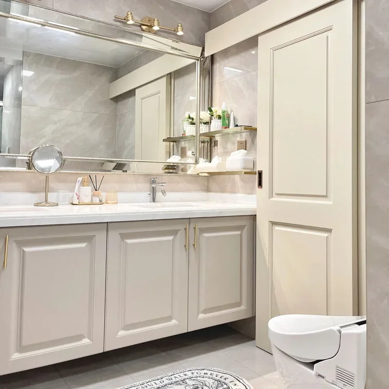 Designs French Luxury Bathroom Cabinet Vertical Makeup Storage Organizer Wall Sink Decoration Badkamer Meubel Bathroom Cabinet