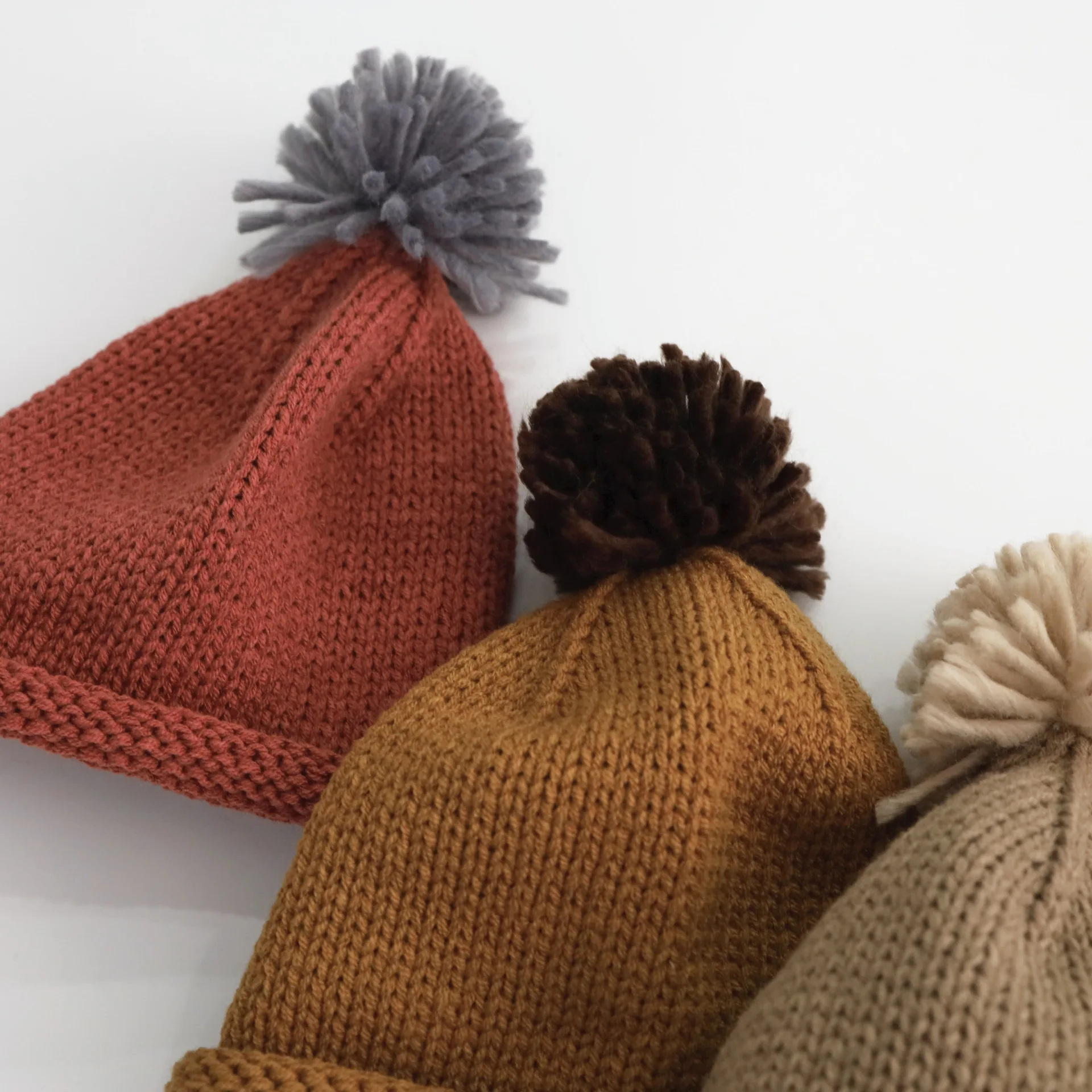 Kids Warm Knitted Beanie Hat with Pom Pom for Winter