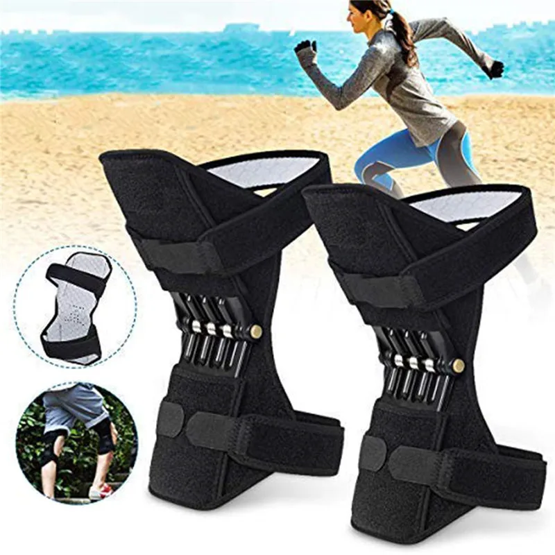 

A pair Knee Protection Booster Power Support Knee Pads Powerful Rebound Spring Force Sports Reduces Soreness Cold Leg Protection