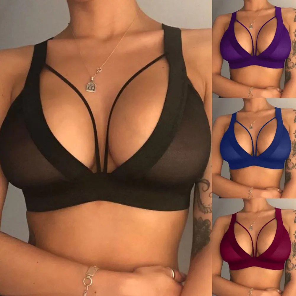 New Sexy Girls Sports Bras Push Up Bras Plus Size Girls Yoga Sports Vest Tops Sexy Hollow No Rims Pajamas Underwear