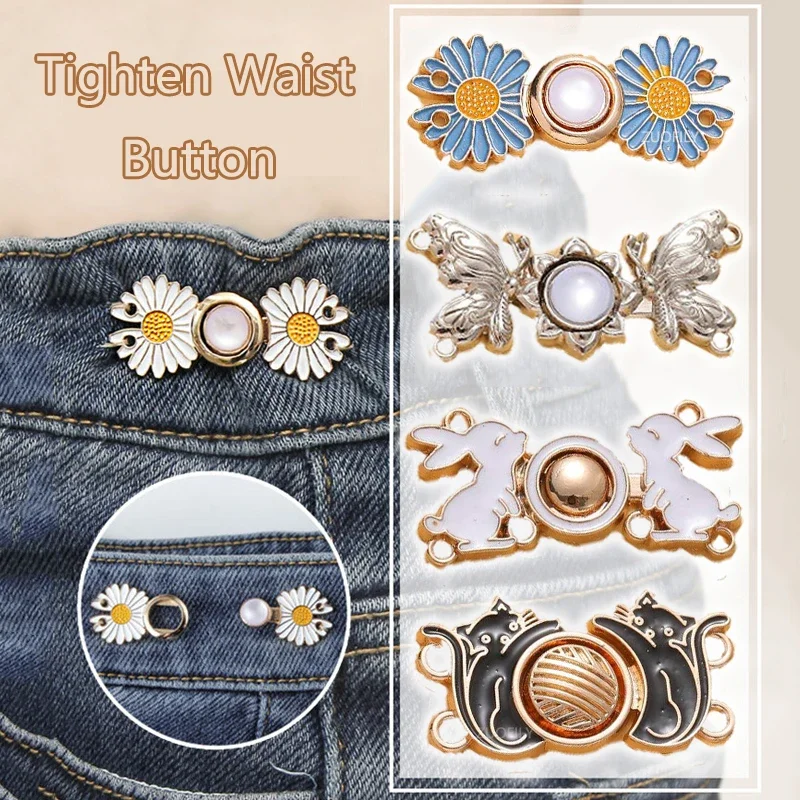 Button Clip For Pants Jeans Pins Adjustable Metal Pant Waist