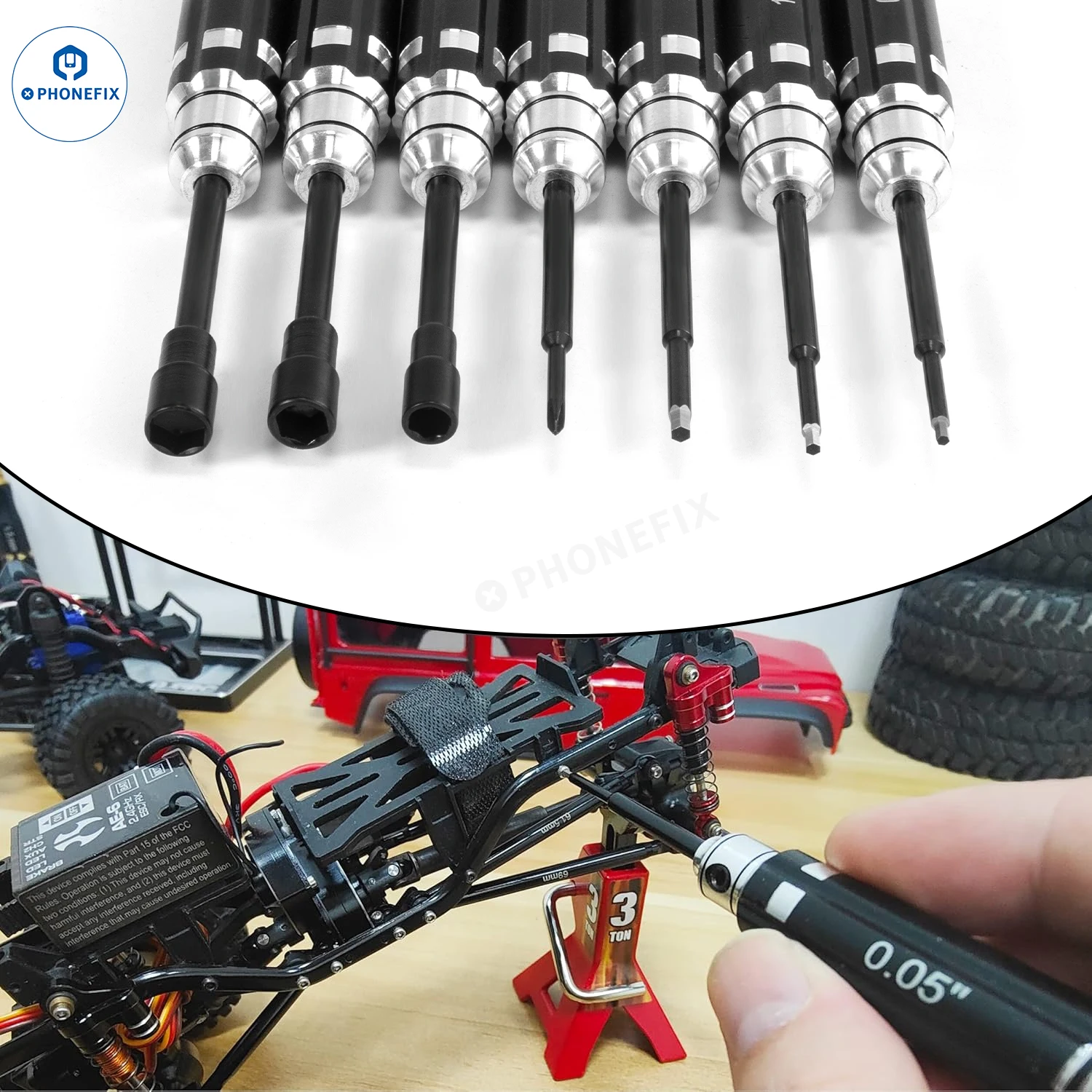 7 in 1 Hex Screwdriver Box Spanners Set Professional Anti-slip Alloy Steel Repair Screwdriver for RC Car DIY Maintenance 1