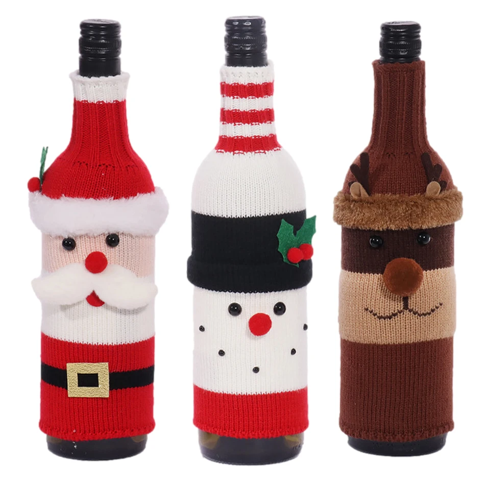 Acquista Copri bottiglia di vino di Natale Simpatici vestiti per bottiglie di vino in pelliccia sintetica per le feste natalizie in Italia a partire da 8.12