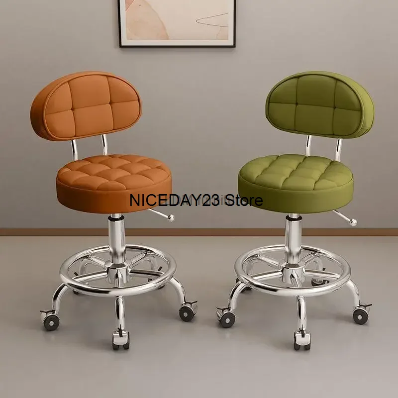

Aesthetic Hairdressing Chair Backrest Simple Rolling Rotating Barber Chair Portable Mocho Cadeira Barber Equipment MQ50BC