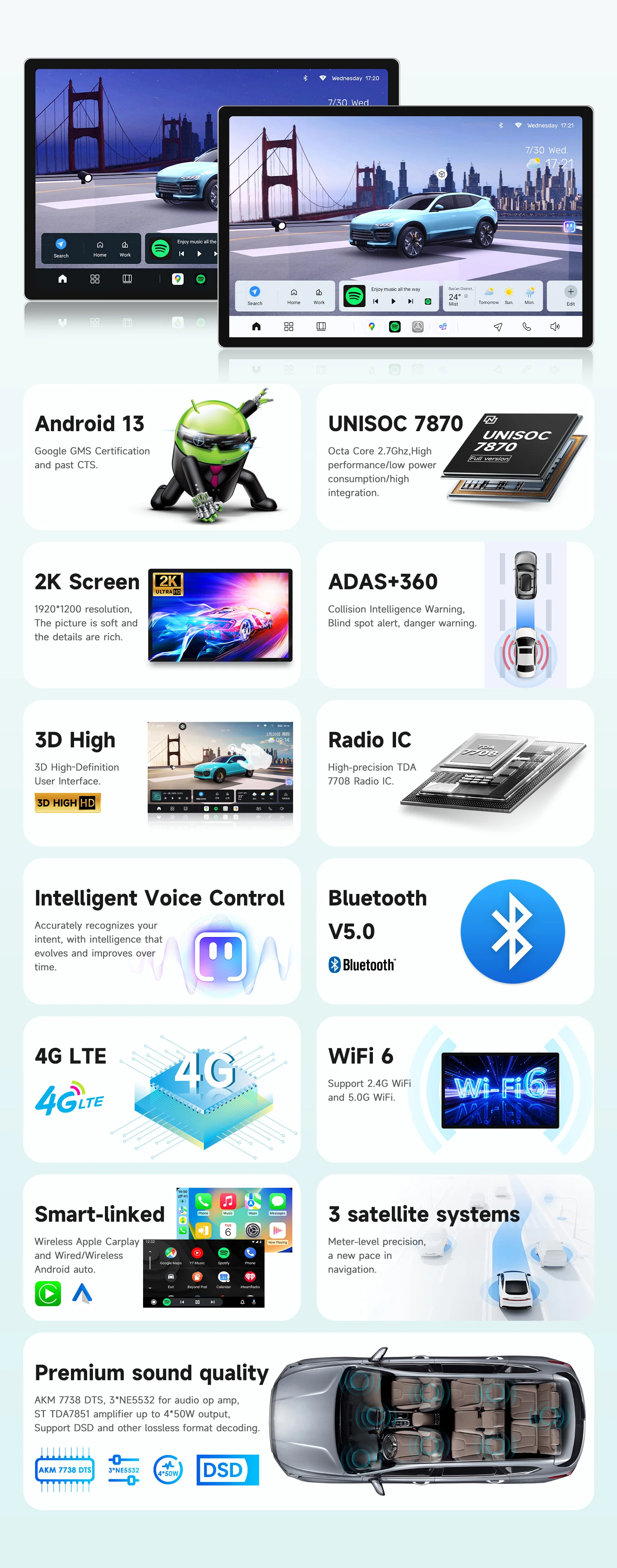 3D HD 2K Bildschirm Wireless Apple Carplay Android Auto für Lancia Ypsilon 2012–2020 Infotainment Multimedia System Navigation GPS – Detail 4