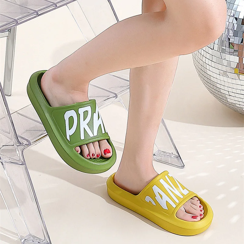 

Flip Flops Home Women Slipper Cloud Summer Slides Ladies Indoor Soft Sole Non Slip Eva Sandals Men Male Flat Letter Shoes Female