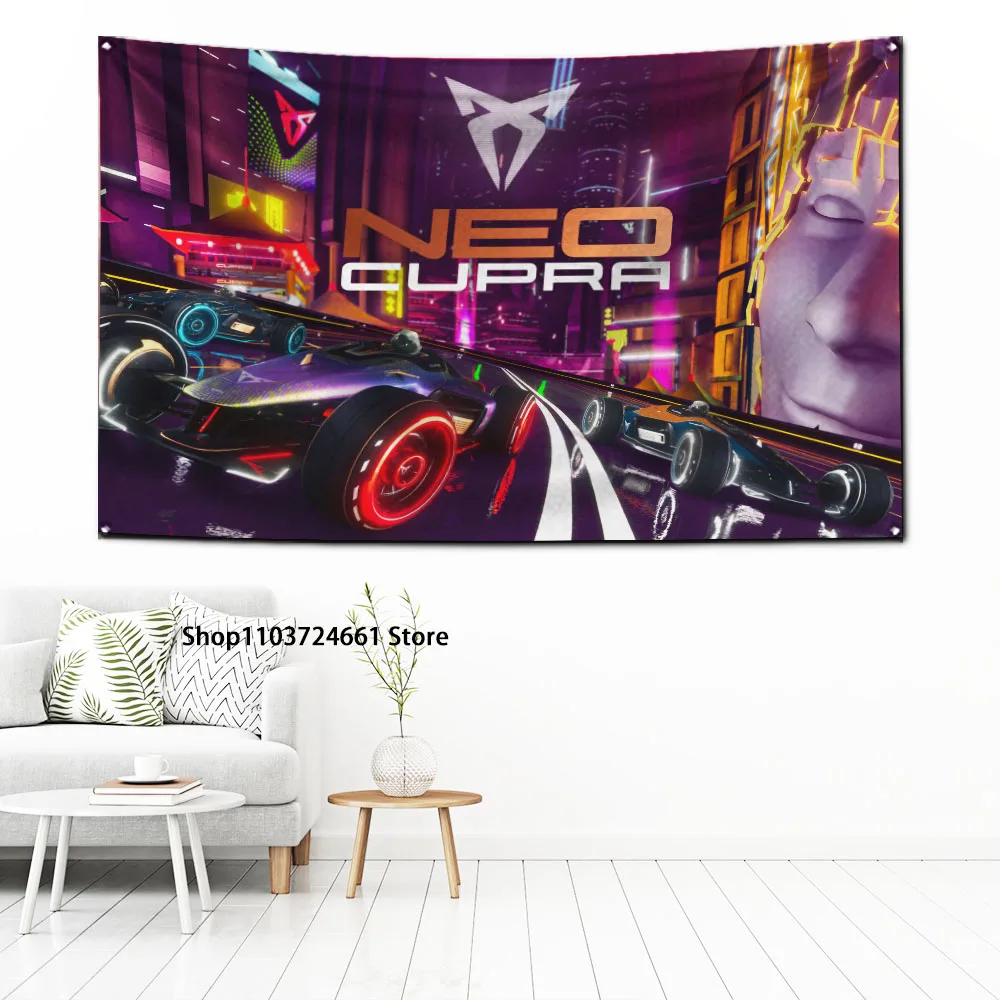

3x5 Ft Cupras Racing Car Flag Polyester Digital Printing Banner for Garage Wall Art Out Door Decoration