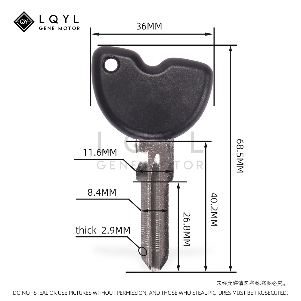 Motorcycle Keys LQYL Blank Key Motorcycle Replace Uncut Keys For Vespa Piaggio 3VTE Fly 125 250 300 GTV VESPA LXV150 GTV250 GTS GTS250 GTS300 motorcycle keys motorcycle key accessories